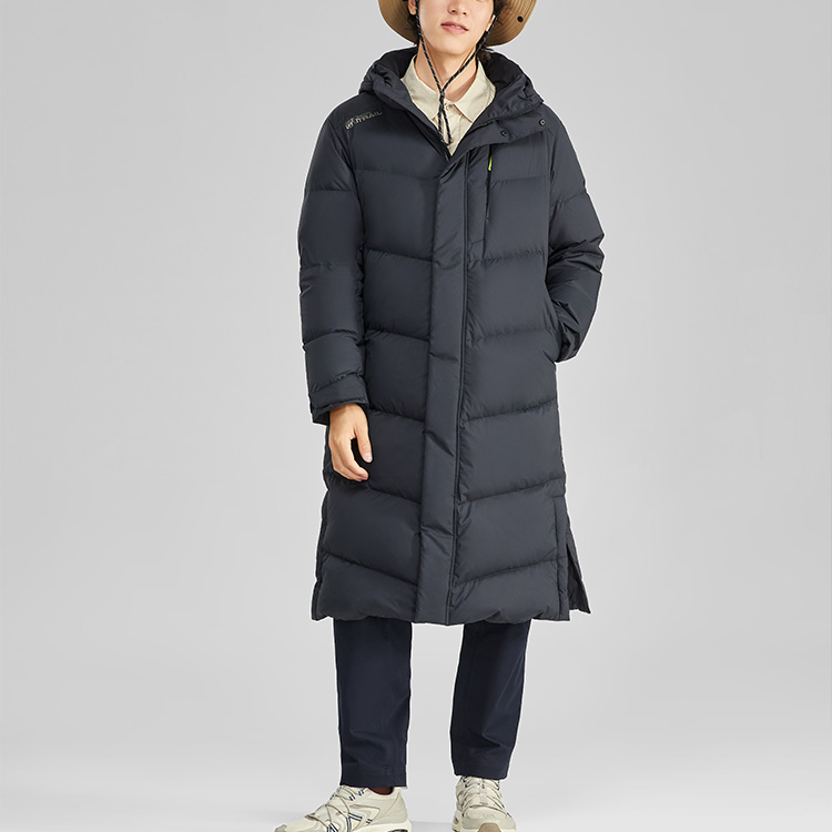 Shop Skechers 步行 FW23 長版連帽羽絨外套 黑色 L423M140-03B6