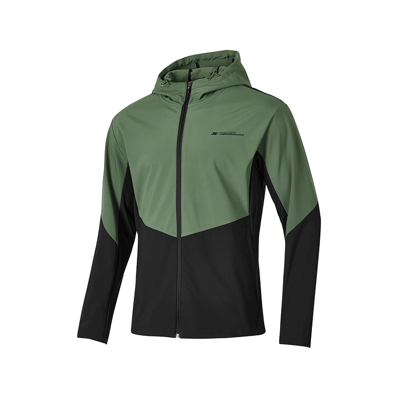 Skechers Water-Resistant Hooded Woven Jacket in Thyme Green P424M121-031F