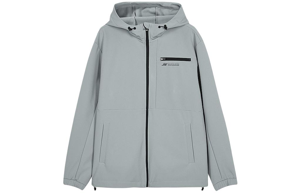 Skechers Water-Resistant Zip Letter Hoodie Jacket - Ash Gray P423M076-03KR