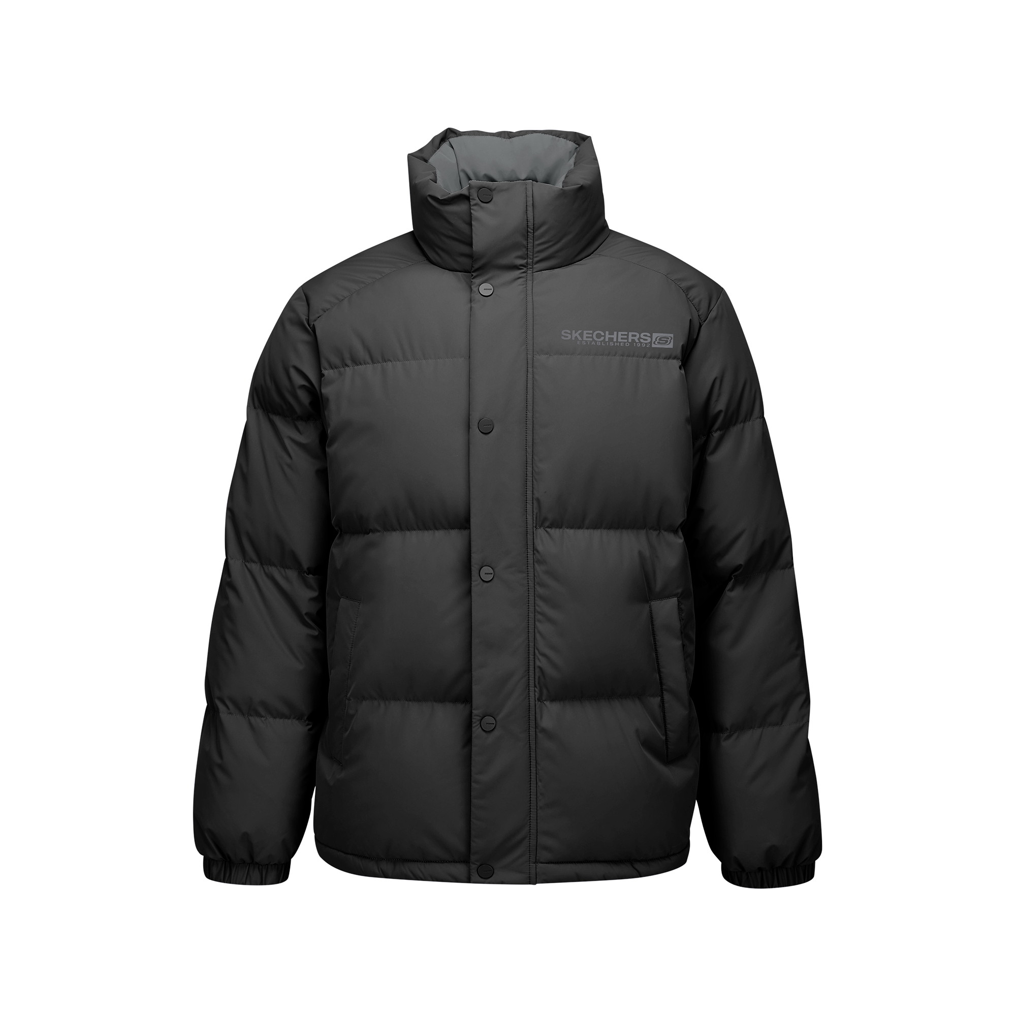 Skechers Water-Wind-Oil Resistant Thermal Down Jacket Unisex - Carbon Black. L425U008-0018