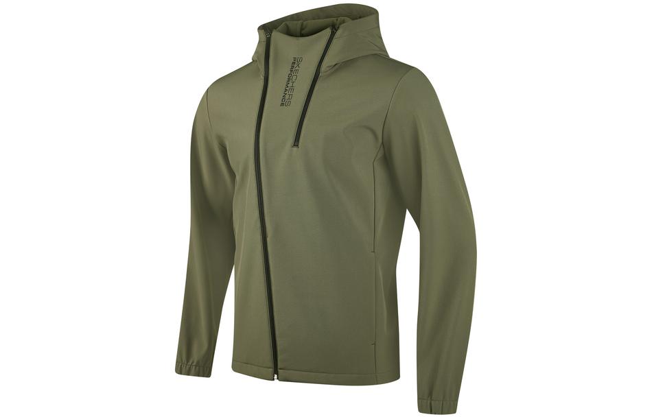 Skechers Waterproof Hooded Jacket in Stone Green - Casual and Warm P423M151-01DN