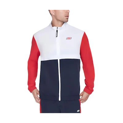 Skechers White/Red/Navy Casual Jacket - Comfortable & Stylish M2JA87-WRNV