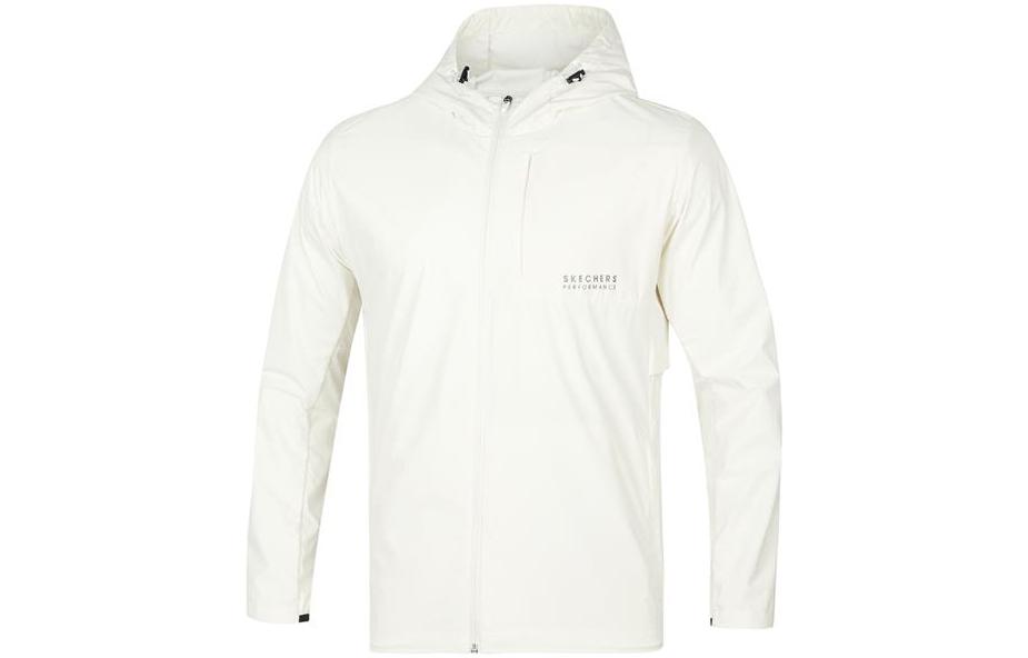 Skechers White Solid Casual Sports Long Sleeve Jacket P222M025