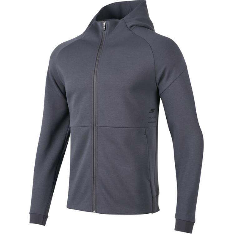 Skechers Windproof Hooded Zipper Sports Jacket - Dark Gray P423W061-00W5