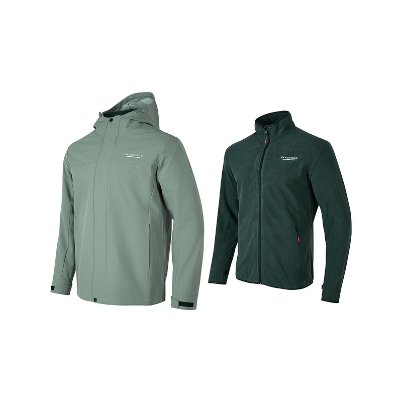 Skechers Windproof Warm Hooded Jacket Men’s Teal Green SS24 P423W186-035Z