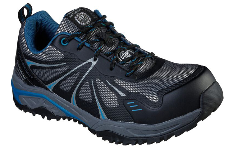Order Skechers Work: Azbar Comp Toe 'Black Blue' 77541-BKBL