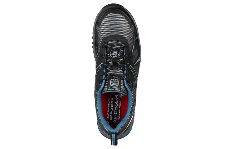 Lookbook Skechers Work: Azbar Comp Toe 'Black Blue' 77541-BKBL