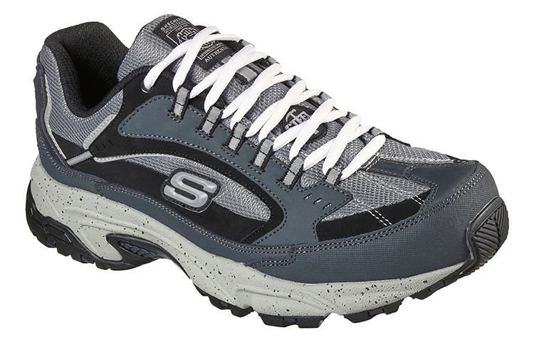 Lookbook Skechers Work: Stamina - Cutback 'Black Non-Slip Low-Top Dad Shoe' 200033-NVBK