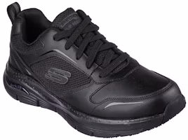 Lookbook Skechers Work Arch Fit Sr Leathol 舒適耐磨防滑 運動跑步鞋 純黑