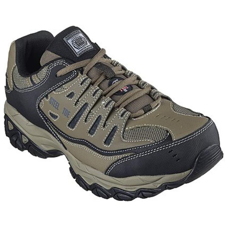 Lookbook Skechers Work Relaxed Fit : Cankton ST Chaussures ''Vert Olive Noir'' 77055W-BKCC