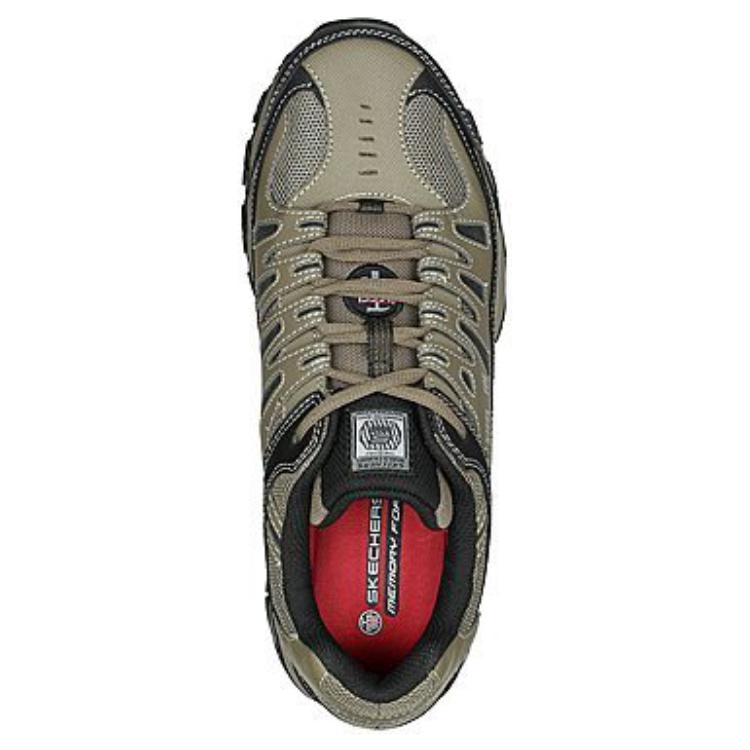 Shop Skechers Work Relaxed Fit : Cankton ST Chaussures ''Vert Olive Noir'' 77055W-BKCC