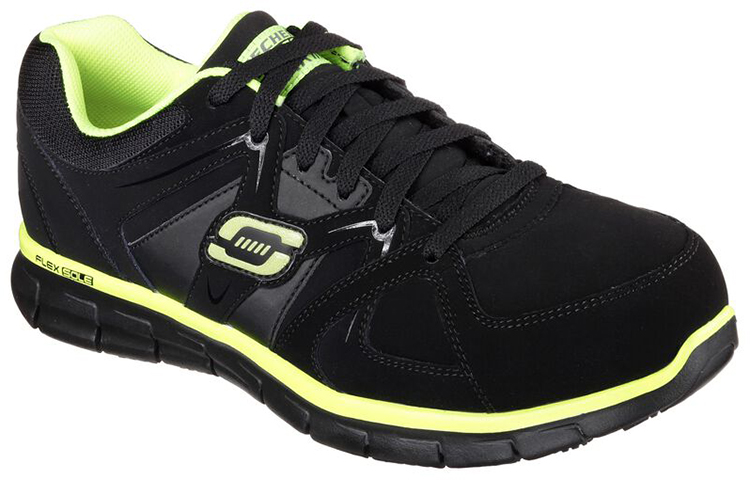 Lookbook Skechers Kerja Santai: Synergy-Ekron Alloy Toe 'Hitam' 77068-BKLM
