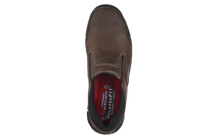 Shop Skechers Kerja Relaxed Fit Hartan ST 'Coklat' 77066-DKBR