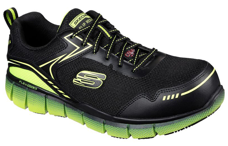Lookbook Skechers Kerja: Telfin-Rieg Comp Toe 'Hitam' 200006-BKLM