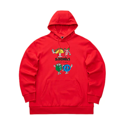 Skechers Cleofus Fleece Hoodie with Cartoon Print Unisex Warm Pullover L421U235
