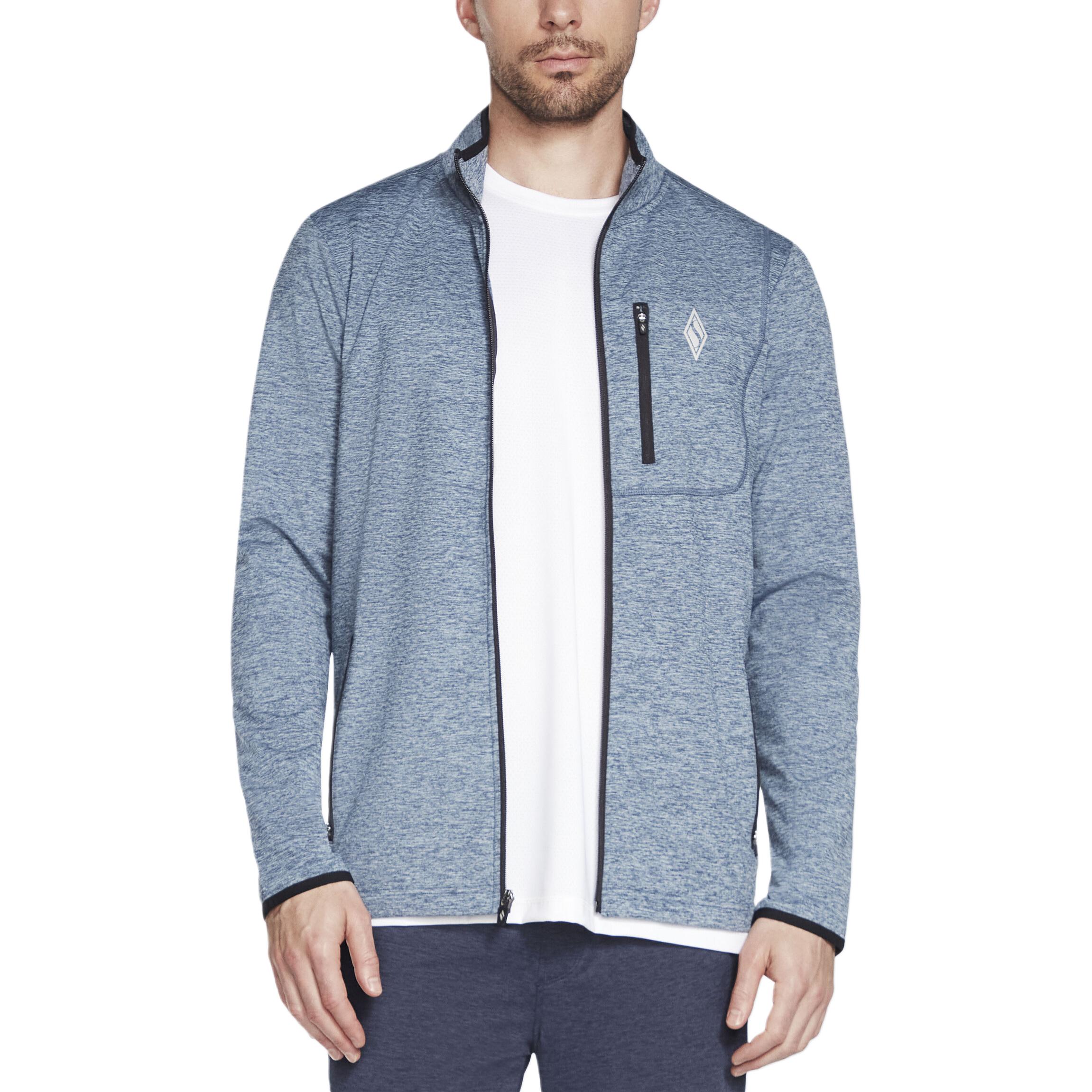 Skechers Equalizer Ultra Go Gray Zip-Up Logo Jacket for Casual Outdoors MJA251A-LBLW