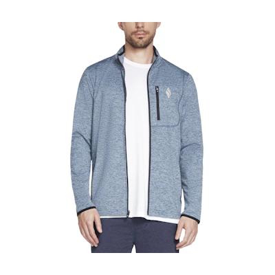 Skechers Equalizer Ultra Go Gray Zip-Up Logo Jacket for Casual Outdoors MJA251A-LBLW