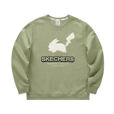Skechers Pokémon FW22 Logo Print Crewneck Pullover Long Sleeve Sweatshirt Men L422M054