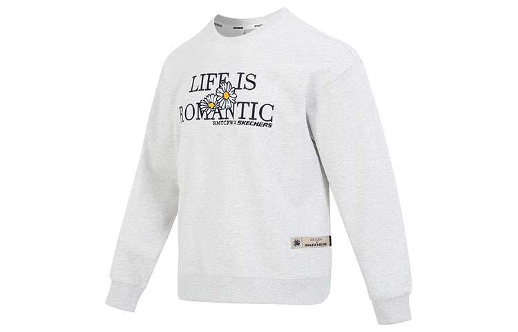 Skechers ROMANTIC CROWN Letter Print Casual Crewneck Sweatshirt Men L123U003