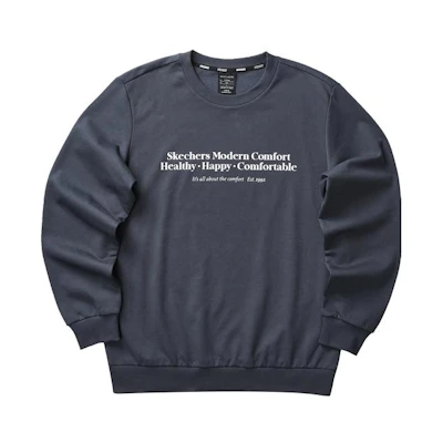 Skechers Ya Diamond Series Casual Crewneck Pullover Sweatshirt Dark Gray L323M048-00W5