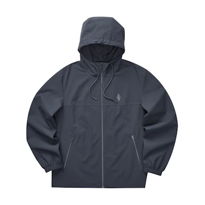 Skechers Ya Diamond Series Casual Solid Woven Hooded Jacket Dark Gray L323M096-00W5