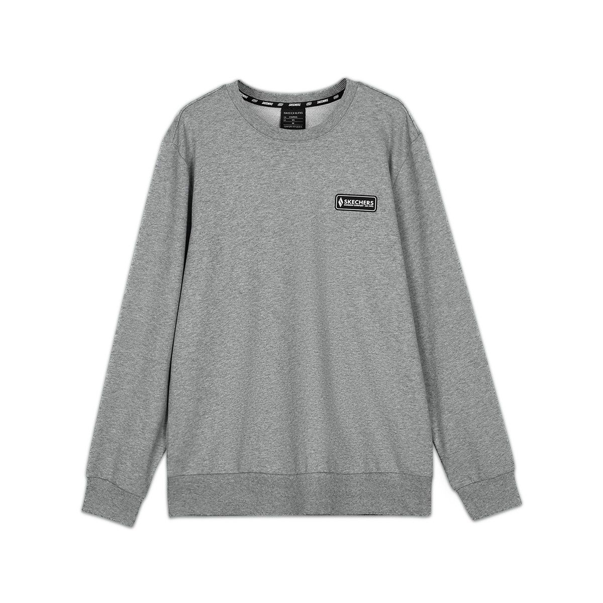 Skechers Yadian Series Soft Round Neck Long-Sleeve Sweatshirt Light Gray Unisex L423U161-004F