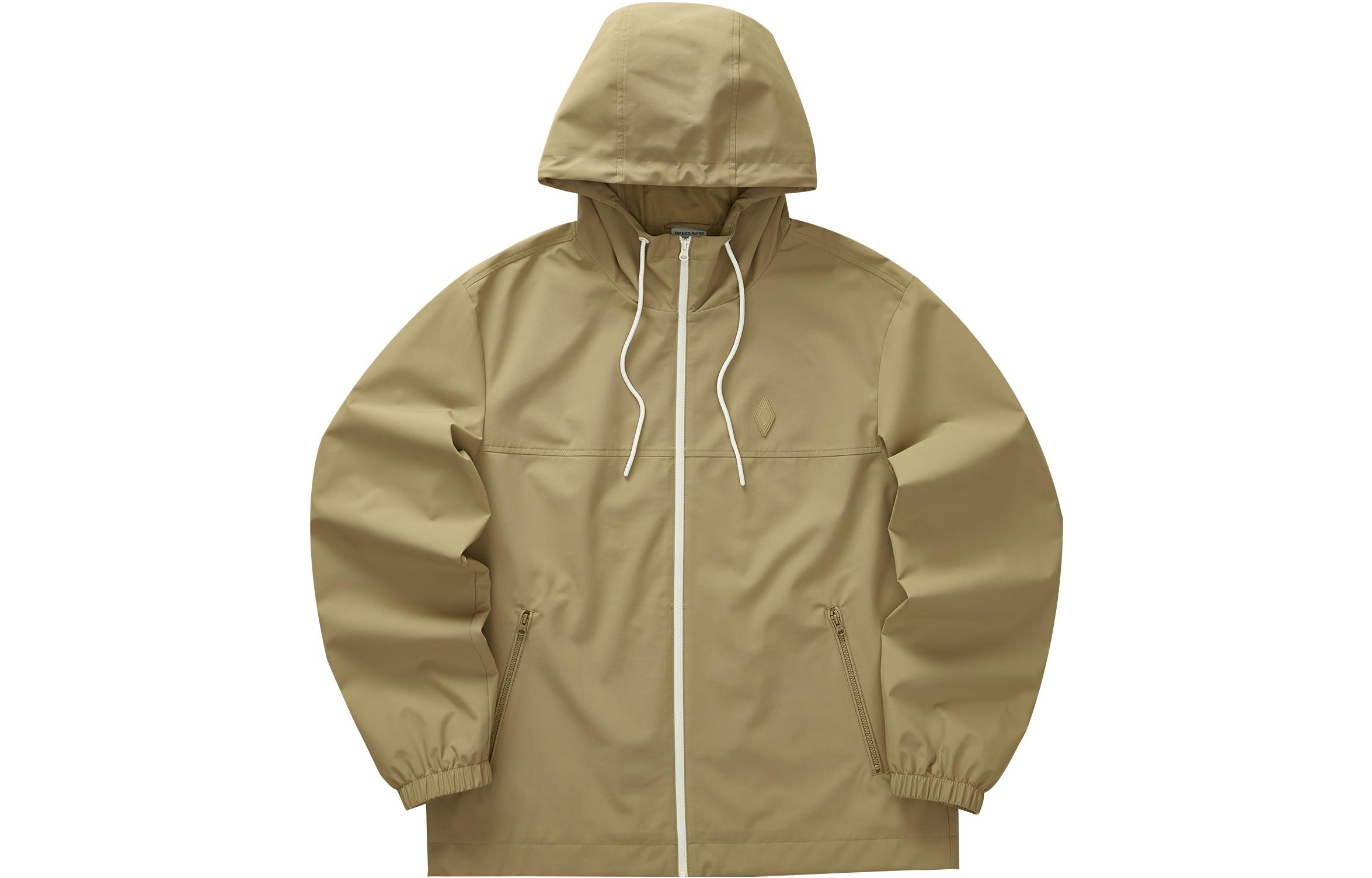 Skechers Yakron Series Solid Color Zip Hoodie Jacket in Seaweed Brown L323M096-01EW