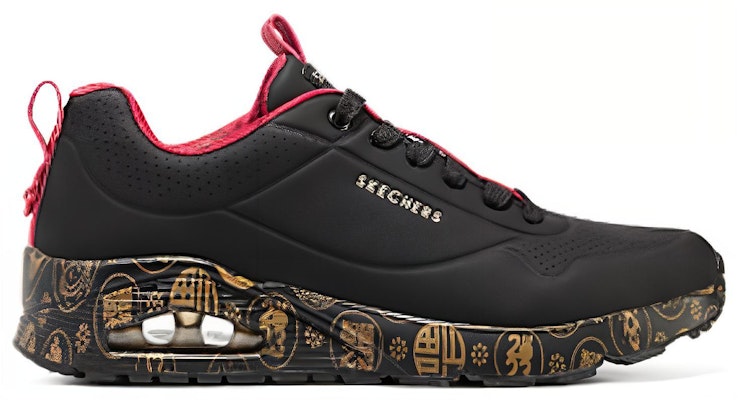Skechers Year of the Rabbit Uno Celebrat-Airy Athletic Sneakers 'Black Red' 894185-BKRD Order Skechers Year of the Rabbit Uno Celebrat-Airy Athletic Sneakers 'Black Red' 894185-BKRD