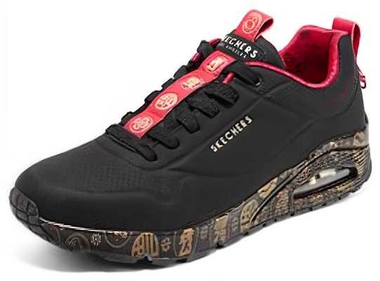 Skechers Year of the Rabbit Uno Celebrat-Airy Athletic Sneakers 'Black Red' 894185-BKRD Lookbook Skechers Year of the Rabbit Uno Celebrat-Airy Athletic Sneakers 'Black Red' 894185-BKRD