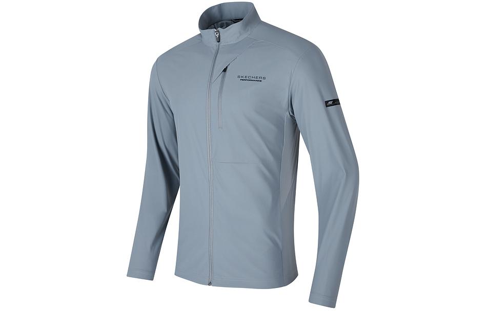 Skechers Zip-Up Lettered High Neck Breathable Jacket in Grey P224M056-02N6