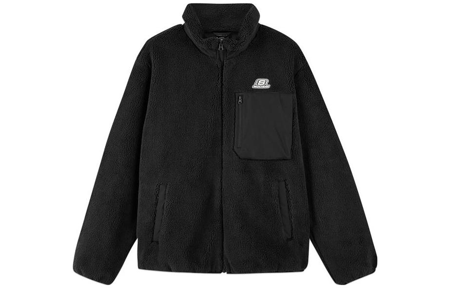 Skechers Zip-Up Stand Collar Jacket with Logo Print and Pocket Design L422M156