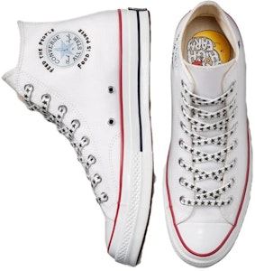 스카이 하이 팜 워크웨어 x 컨버스 척 70 하이 '스트로베리 문 - 화이트' A03328C Shop 스카이 하이 팜 워크웨어 x 컨버스 척 70 하이 '스트로베리 문 - 화이트' A03328C