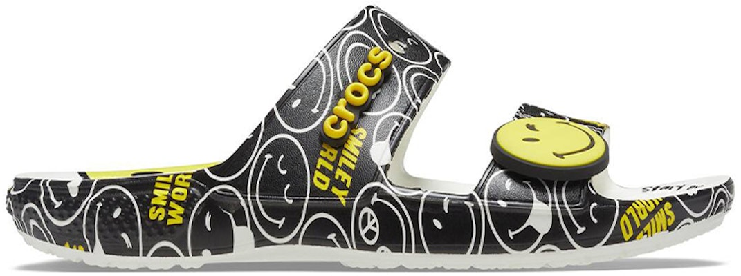 SmileyWorld x Crocs Classic Sandal 'Black White' 207207-94S Order SmileyWorld x Crocs Classic Sandal 'Black White' 207207-94S
