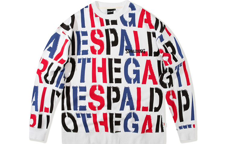 Spalding All-Over Letter Print Crewneck Sweatshirt Unisex Floral Design LAW01SW010-00