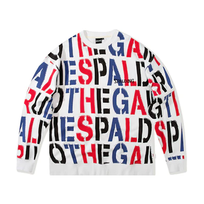 Spalding All-Over Letter Print Crewneck Sweatshirt Unisex Floral Design LAW01SW010-00