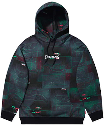 Spalding Basketball Hoodie Pullover Hitam Hijau LBS01SH002-15 Buy Spalding Basketball Hoodie Pullover Hitam Hijau LBS01SH002-15