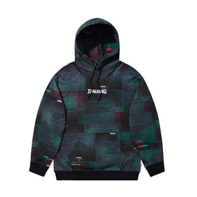 Spalding Basketball Hoodie Pullover Black Green LBS01SH002-15
