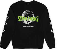 Spalding Basketball Logo Pullover Sweatshirt Black - Unisex Casual Crewneck LBW00SW011-15 Spalding Basketball Logo Pullover Sweatshirt Black - Unisex Casual Crewneck LBW00SW011-15