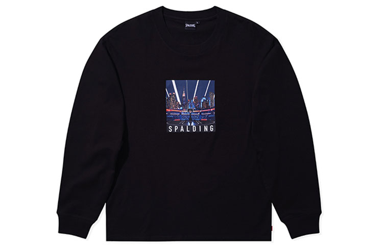 Spalding Casual Sports Basketball Crewneck Sweatshirt Black - Unisex LBS01TL002-15