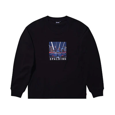 Spalding Casual Sports Basketball Crewneck Sweatshirt Black - Unisex LBS01TL002-15