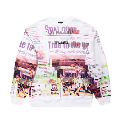 Spalding Casual Sports Printed Crewneck Long Sleeve Sweatshirt - Unisex Floral LBS01SW005-15
