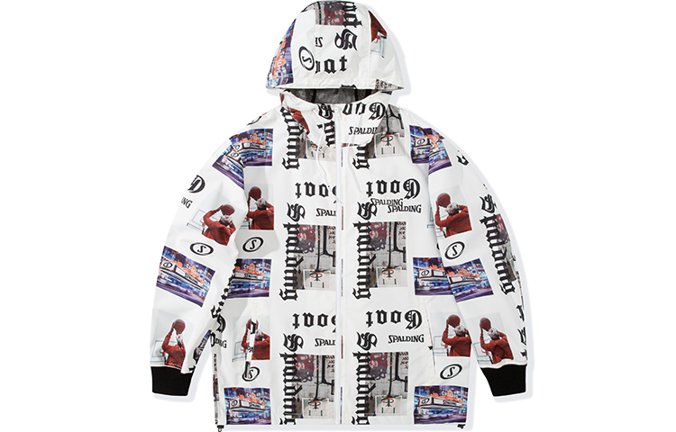 Spalding Casual Sports Printed Hoodie Jacket Unisex Floral Design LAW01JK026-00