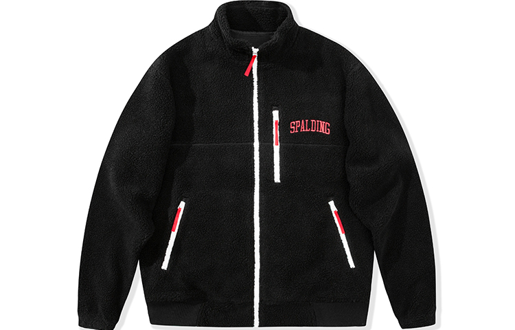 Spalding Casual Sports Stand Collar Jacket Unisex Black LAW01JK014-15