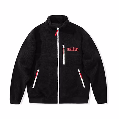 Spalding Casual Sports Stand Collar Jacket Unisex Black LAW01JK014-15