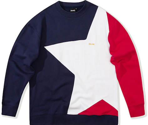 Spalding Colorblock Star Loose Crewneck Sweatshirt Navy Unisex Sweater LAW01SW013-78 Buy Spalding Colorblock Star Loose Crewneck Sweatshirt Navy Unisex Sweater LAW01SW013-78