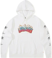 Spalding Graffiti Print Hoodie Pullover Unisex - White LAW01SH016-05 Spalding Graffiti Print Hoodie Pullover Unisex - White LAW01SH016-05