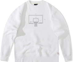 Spalding Hoop Print Crewneck Sweatshirt Unisex White LAW01SW019-05 Spalding Hoop Print Crewneck Sweatshirt Unisex White LAW01SW019-05