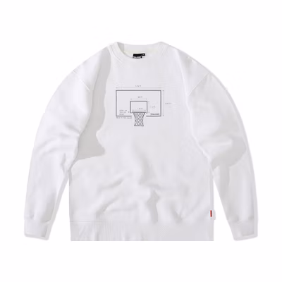 Spalding Hoop Print Crewneck Sweatshirt Unisex White LAW01SW019-05