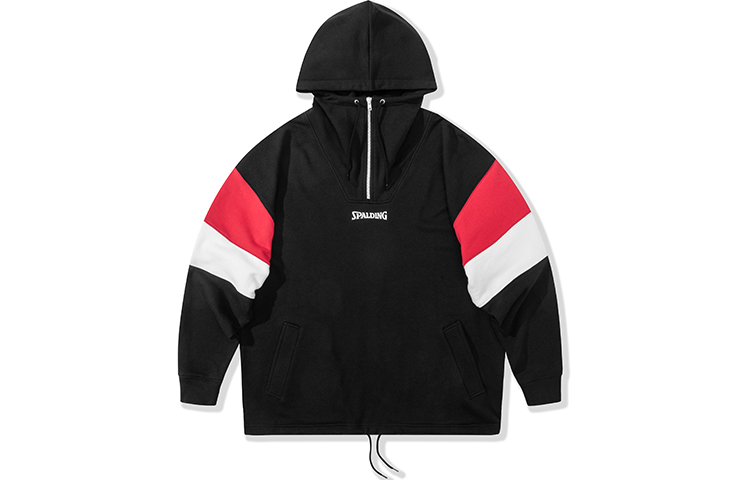 Spalding Logo Colorblock Half-Zip Hoodie Black Unisex LAW01SH012-15