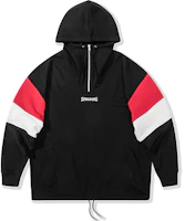 Spalding Logo Colorblock Half-Zip Hoodie Black Unisex LAW01SH012-15 Spalding Logo Colorblock Half-Zip Hoodie Black Unisex LAW01SH012-15